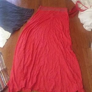 Coral maxi skirt